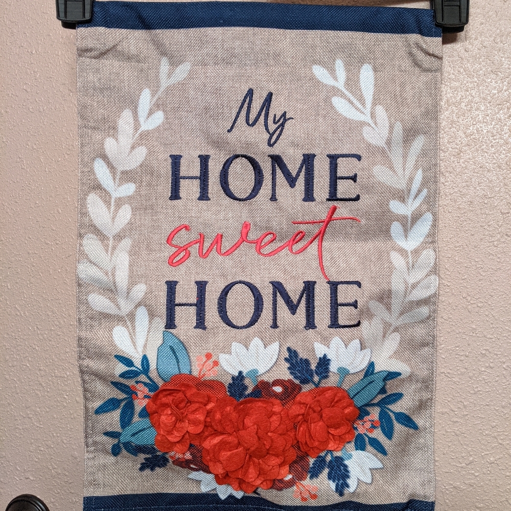 Patriotic Floral My Home Sweet Home Garden Flag